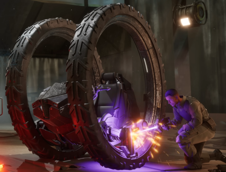 O novo veículo Treadwheel oferece mais uma maneira envolvente de atravessar as dunas por terra. (Fonte da imagem: Funcom Youtube)