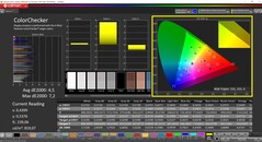 CalMAN ColorChecker (perfil: P3, espaço de cor alvo: P3)