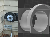 Na foto - uma imagem IRL do excluder unidirecional (esquerda) e uma renderização de design do mesmo (direita). (Fonte da imagem: u/Chronus88 via r/3Dprinting)