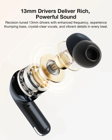 Esses fones de ouvido sem fio têm drivers bastante grandes (Fonte da imagem: BlitzWolf)