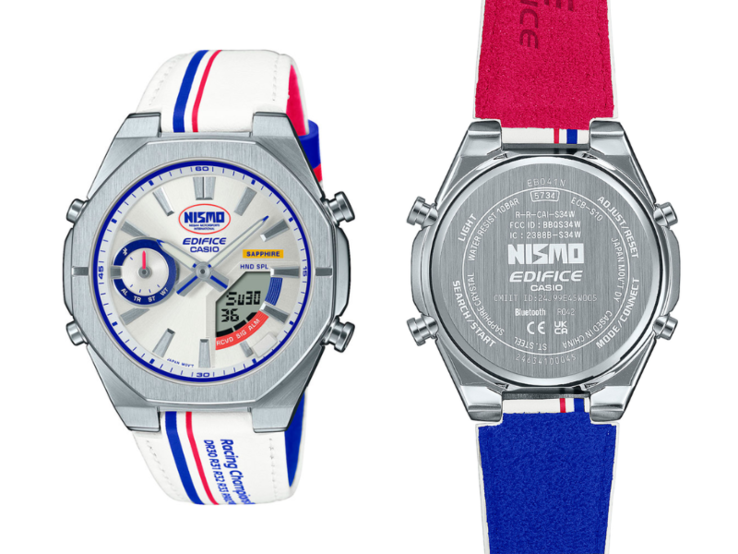 O relógio Casio Edifice x Nismo ECB-S10NIS-7A Heritage Edition. (Fonte da imagem: Casioblog)
