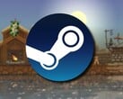 Uma imagem mostrando o logotipo do Steam e o jogo Kingdom: New Lands, atualmente com 90% de desconto.
