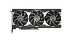 O cartão de degrau mais baixo da AMD desta geração, o Radeon RX 6800, apresenta a VRAM exata de 16 GB como o carro-chefe do RX 6900 XT. (Fonte de imagem: AMD)