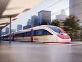 Renderização de uma composição Vinspeed da Siemens Mobility. O trem utilizará a plataforma Velaro Novo