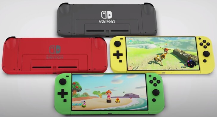Consoles do conceito Switch 2 em quatro cores. (Fonte de imagem: ZONEofTECH)