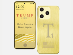 O smartphone Trump T1 (na foto) requer um pagamento inicial de US$ 100 durante a pré-venda. (Fonte da imagem: Trump Mobile)