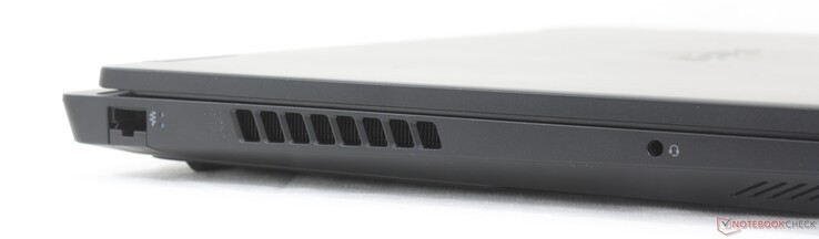 Esquerda: RJ-45 (10 Gbps), fone de ouvido de 3,5 mm