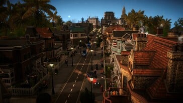 Uma imagem mostrando edifícios em Kaiserpunk.