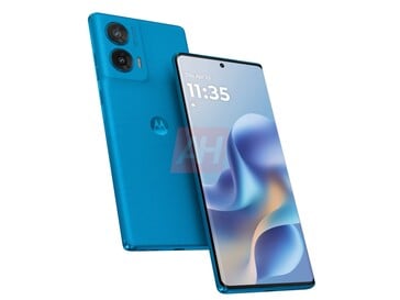 Imagem não oficial de uma das variantes azuis do Moto G96. (Fonte da imagem: Android Headlines)