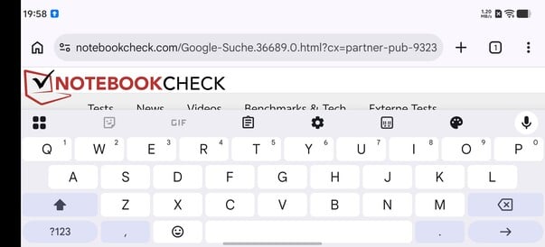 Gboard no modo paisagem