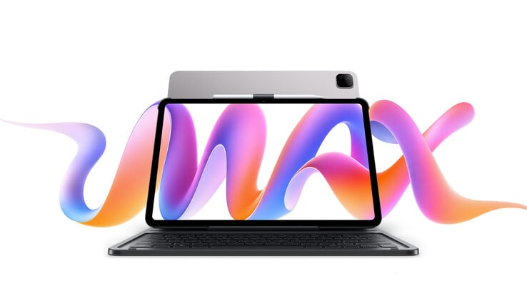 Imagem promocional do Honor Pad X9b Max com teclado