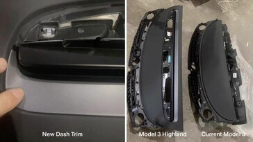 Painel de controle do Tesla Model 3 Highland vs Model 3