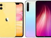 O iPhone 11 e a Redmi Note 8 Pro foram enviados em seus milhões. (Fonte da imagem: Apple/Xiaomi - editado)