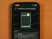 Android espera-se que o 17 separe as notificações e as configurações rápidas. (Fonte da imagem: Gavin Phillips / Mystic Leaks, editado)