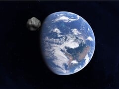 Uma imagem mostrando um asteroide vindo em direção à Terra. (Fonte da imagem: Batman111 - Pixabay)