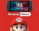 Próximo Nintendo Direct com o Switch 2 acima do Mario (Fonte da imagem: Nintendo of America com edições)