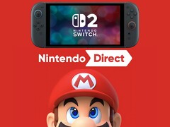 Próximo Nintendo Direct com o Switch 2 acima do Mario (Fonte da imagem: Nintendo of America com edições)