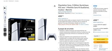 O PS5 Digital Edition com 825 GB está disponível na Amazon França. (Fonte da imagem: Amazon)