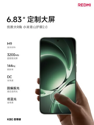 O Redmi K80 Ultra tem a maior tela da série K80. (Fonte da imagem: Redmi)