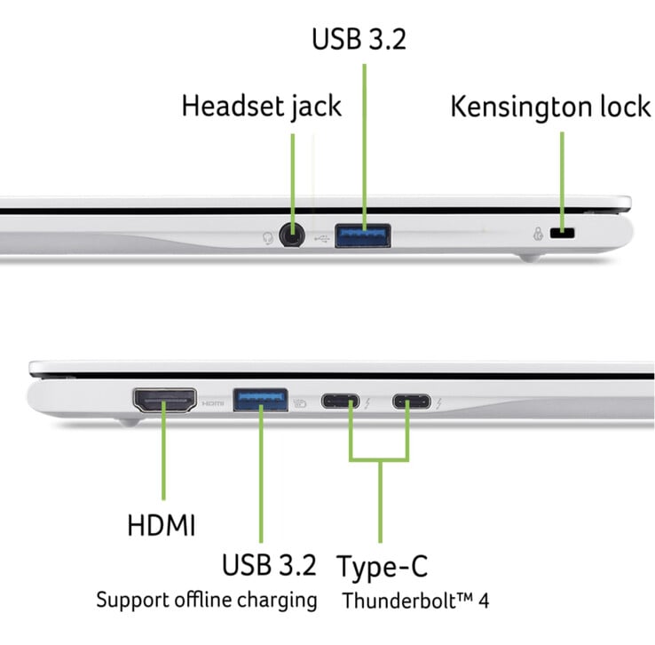 O Acer Swift Spin 14 (SFSP14-I51T) pesa 1,4 kg e mede 313 x 232 x 17 mm.