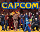 Logotipo da Capcom com personagens de seus jogos. A editora japonesa tem evitado, em grande parte, a onda de demissões que atinge os estúdios de jogos ocidentais.