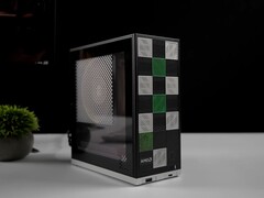 Mini-PC modular Framework Desktop com a marca AMD e design de painel frontal em mosaico personalizado (Fonte da imagem: ETA PRIME)