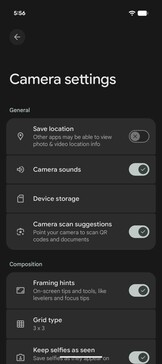 Configurações da câmera: Foto