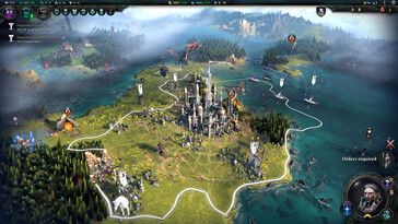 Uma imagem mostrando um mapa no Age of Wonders 4.
