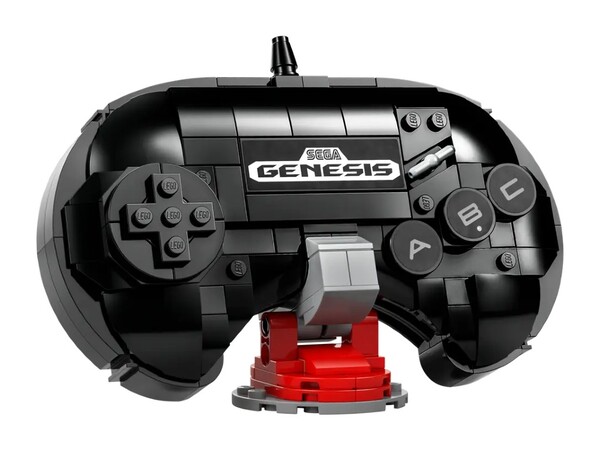 O Lego Sonic the Hedgehog Sega Genesis Controller vem com um suporte. (Fonte da imagem: Lego)