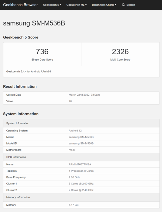 (Fonte de imagem: Geekbench)