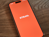 Uma imagem do logotipo da Strava em um iPhone.