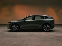 A vista lateral do novo Volvo EX60 destaca as proporções dinâmicas deste SUV elétrico premium.