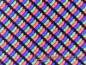 Subpixels RGB crocantes com granulometria mínima