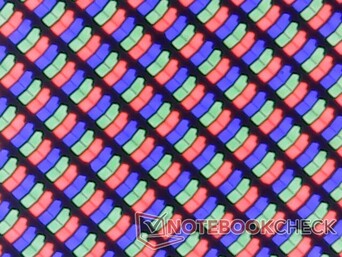 Subpixels RGB crocantes com granulometria mínima