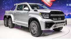 O &quot;rei da pick-ups&quot; da China revela uma pick-up elétrica de 6 rodas (imagem: GWM)