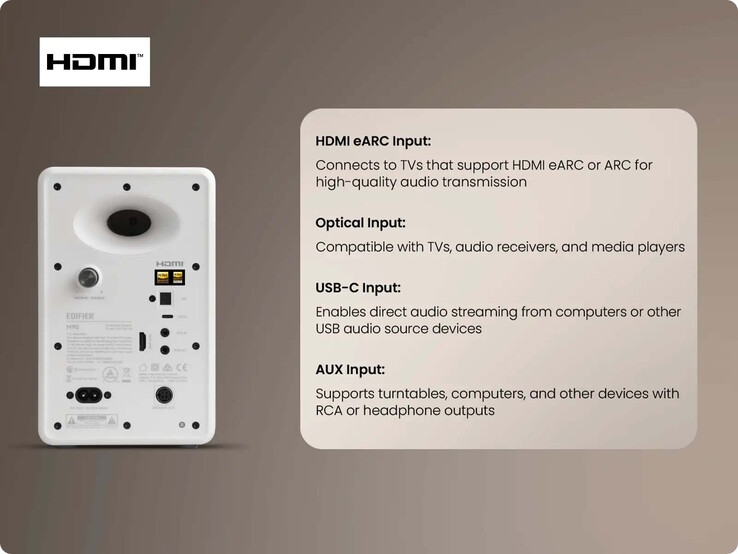 O Edifier M90 oferece uma ampla gama de entradas de áudio