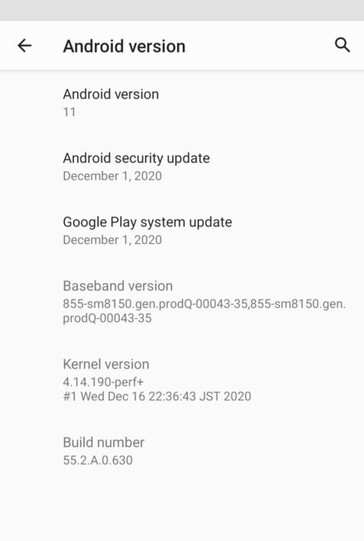 Android versão 11. (Fonte da imagem: XperiaBlog)