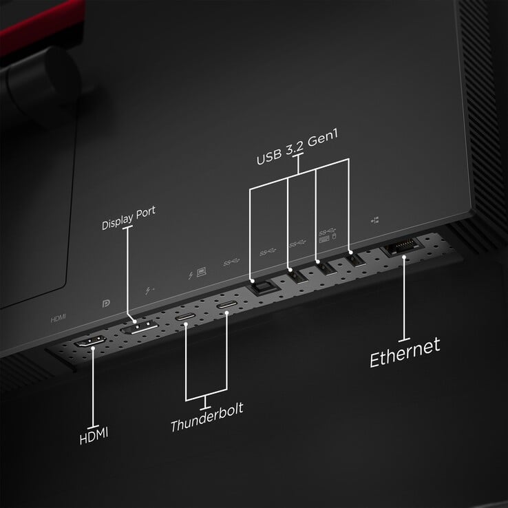 O ThinkVision P40w apresenta um eKVM e um hub de conector. (Fonte de imagem: Lenovo)