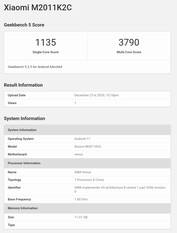 Mi 11. (Fonte da imagem: Geekbench via @yabhishekhd)