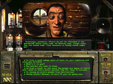 Na imagem: uma captura de tela da jogabilidade de Fallout: Um RPG pós-nuclear.