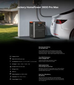 Especificações do HomePower 3600 Pro Max