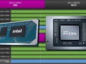 O Intel Core i7-11800H e AMD Ryzen 7 5800H oferecem desempenhos similares em CPU-Z. (Fonte de imagem: Intel/AMD/CPU-Z Validador - editado)
