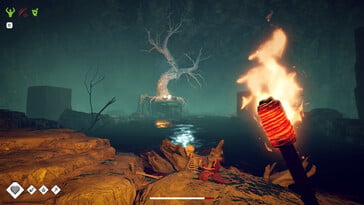 Uma imagem mostrando uma caverna em Survival: Fountain of Youth.