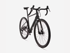 A e-bike Van Rysel E-GRVL AF HD em preto (foto) está disponível na Europa. (Fonte da imagem: Decathlon)