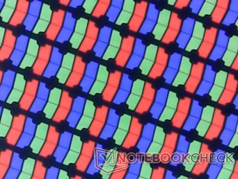Subpixels RGB crocantes devido à sobreposição brilhante
