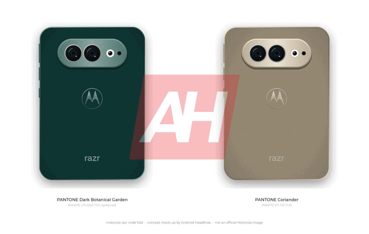 Renderização não oficial do dobrável de formato largo da Motorola.