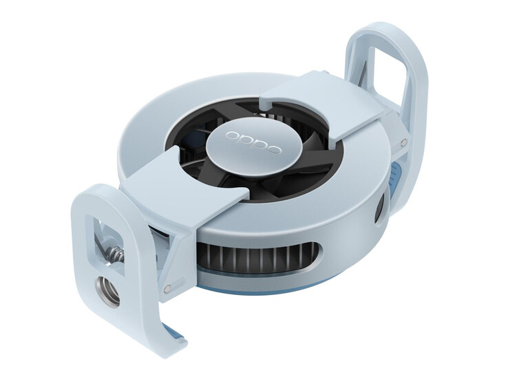 O Ice Wing Magnetic Cooling Clip também pode ser fixado a um smartphone usando fechos convencionais. (Fonte da imagem: Oppo)