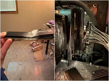 O tiro danificou a memória RAM e a placa-mãe.