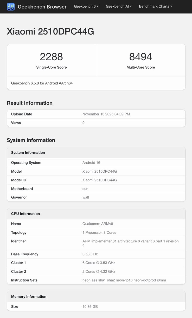 (Fonte da imagem: Geekbench)