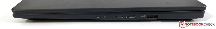 Direita: 2x Thunderbolt 4 (USB-C 4.0, Modo DisplayPort ALT 1.4a, Fornecimento de energia), USB-A 3.2 Gen. 2